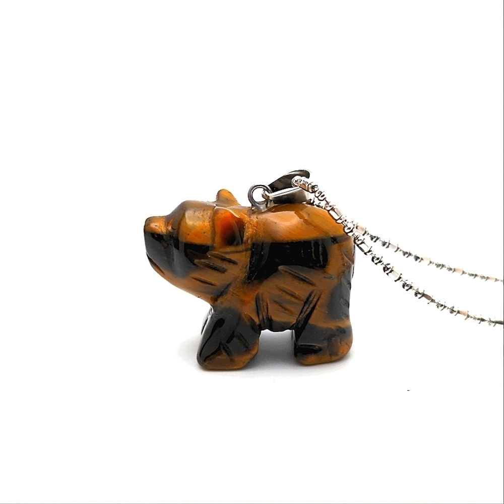 Adjustable Nature Bear Moon Charm Necklace - Picture 7 of 7